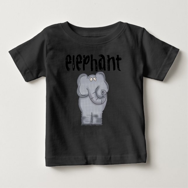 Camiseta De Bebé Elefante gris (Anverso)