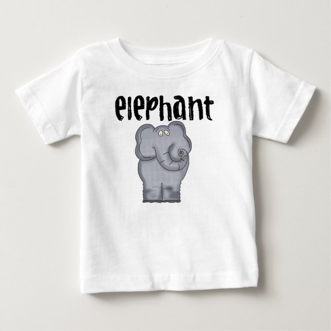 Camiseta De Bebé Elefante gris (Anverso)