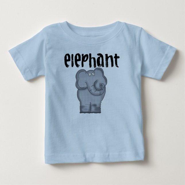 Camiseta De Bebé Elefante gris (Anverso)
