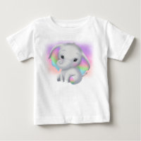 ELEFANTE GRIS ADORABLE CON OÍDOS COLORIDOS