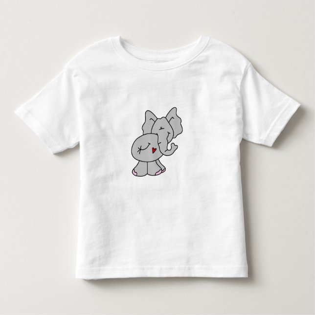 Camiseta De Bebé Elefante gris lindo (Anverso)
