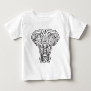 Camiseta De Bebé Elefante indio étnico