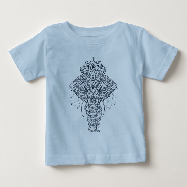 Camiseta De Bebé Elefante inspirado (Anverso)