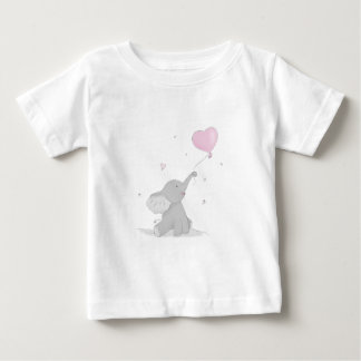 Camiseta De Bebé Elefante lindo con globo
