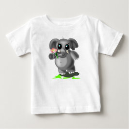 Camiseta De Bebé Elefante lindo con la camiseta del bebé florido