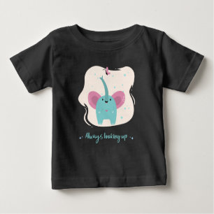 Camiseta De Bebé Elefante lindo con siempre buscando texto