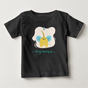 Camiseta De Bebé Elefante Lindo Con Texto Siempre Mirando Hacia Arr