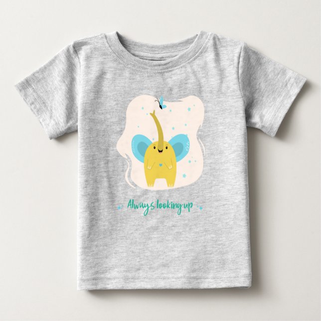 Camiseta De Bebé Elefante Lindo Con Texto Siempre Mirando Hacia Arr (Anverso)