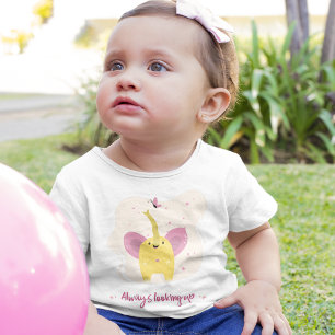 Camiseta De Bebé Elefante Lindo Con Texto Siempre Mirando Hacia Arr