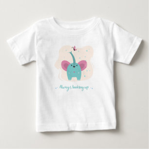 Camiseta De Bebé Elefante Lindo Con Texto Siempre Mirando Hacia Arr