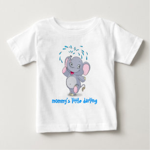 Camiseta De Bebé Elefante lindo del bebé con el pequeño querido d