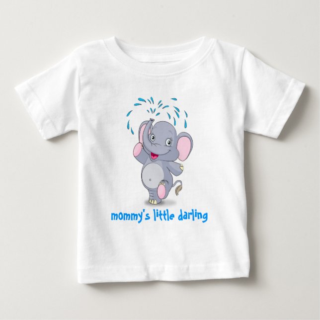 Camiseta De Bebé Elefante lindo del bebé con el pequeño querido de (Anverso)