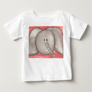 Camiseta De Bebé Elefante lindo del dibujo animado de la acuarela