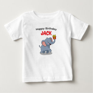 Camiseta De Bebé Elefante Lindo Llevando Regalo