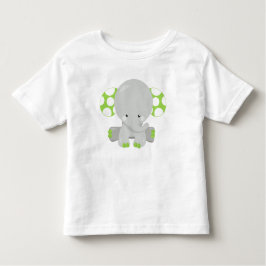 Camiseta De Bebé Elefante lindo, pequeño elefante - gris verde