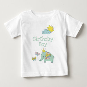 Camiseta De Bebé Elefante lindo personalizable y mariposas