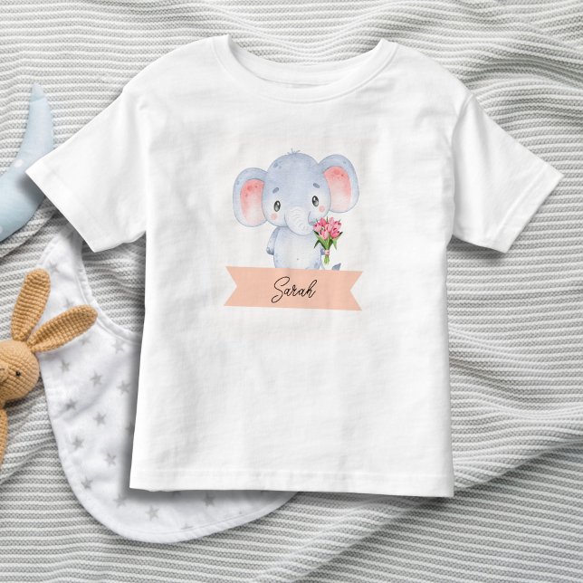 Camiseta De Bebé Elefante lindo personalizado (Subido por el creador)