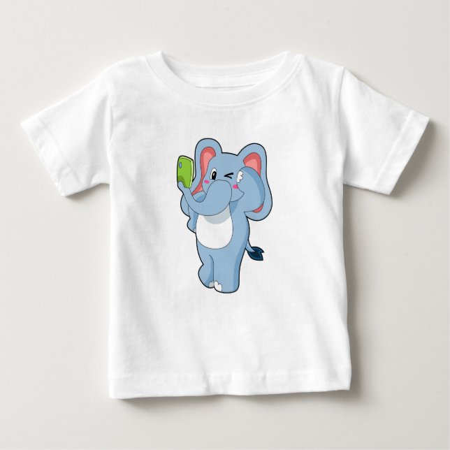 Camiseta De Bebé Elefante móvil (Anverso)