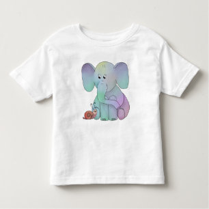 Camiseta De Bebé Elefante multicolor con caracol