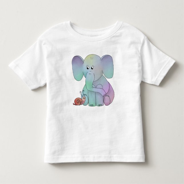 Camiseta De Bebé Elefante multicolor con caracol (Anverso)