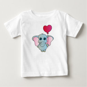 Camiseta De Bebé Elefante, naturaleza, globo