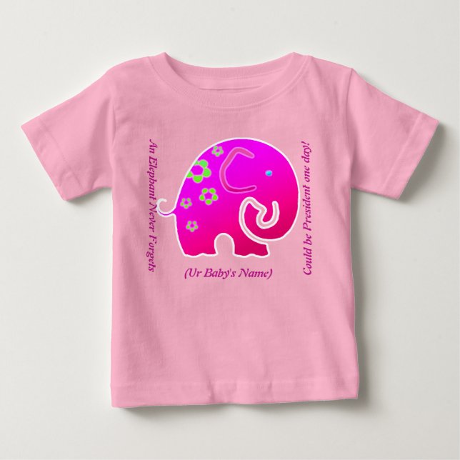 Camiseta De Bebé Elefante nunca olvida (Internet personalizado) (Anverso)