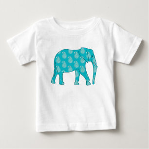 Camiseta De Bebé Elefante paisley - turquesa y aqua