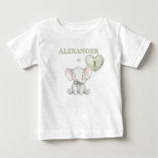 Camiseta De Bebé Elefante personalizado para el primer cumpleaños