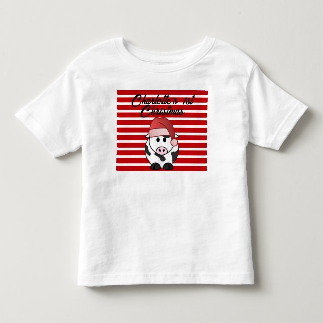 Camiseta De Bebé Elefante Personalizado Primer Navidades Niña Roja (Anverso)