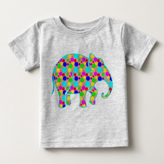 Camiseta De Bebé Elefante Polka Dot (Anverso)