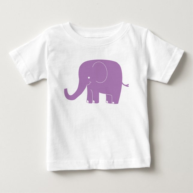 Camiseta De Bebé Elefante púrpura Romper (Anverso)