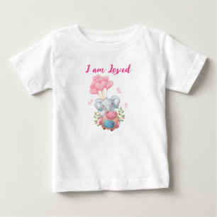 Camiseta De Bebé Elefante Rosa Bonito 