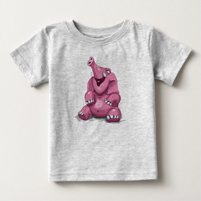 Camiseta De Bebé Elefante rosado lindo (Anverso)