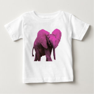 Camiseta De Bebé Elefante rosado para el bebé
