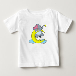 Camiseta De Bebé Elefante sobre las nubes