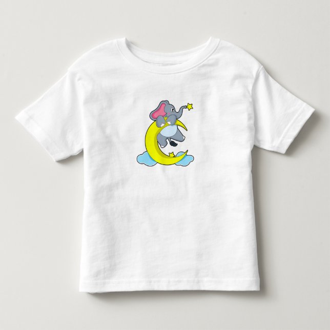 Camiseta De Bebé Elefante sobre las nubes (Anverso)
