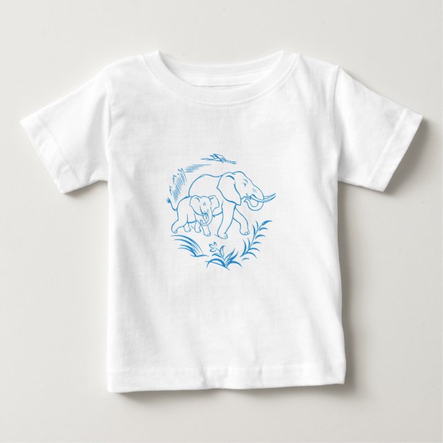 Camiseta De Bebé Elefantes  (Anverso)