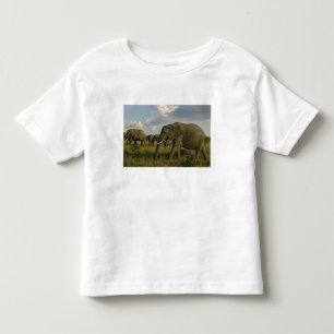 Camiseta De Bebé Elefantes africanos pastando, Loxodonta africana,