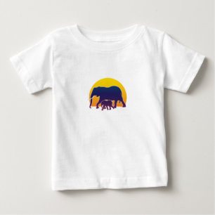 Camiseta De Bebé Elefantes al Atardecer