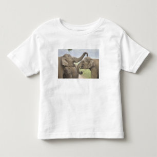 Camiseta De Bebé Elefantes asiáticos indios jugando a pelear