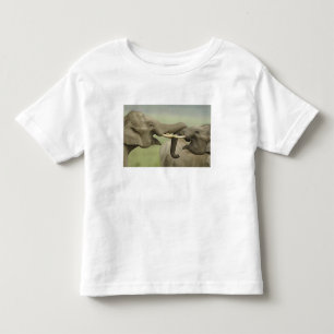 Camiseta De Bebé Elefantes asiáticos indios jugando a pelear