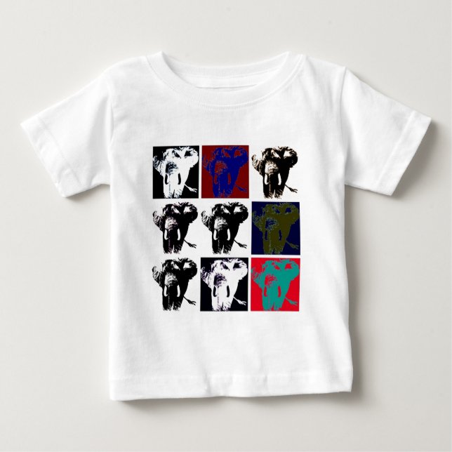 Camiseta De Bebé Elefantes de arte pop (Anverso)