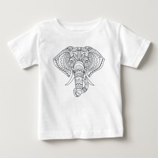 Camiseta De Bebé Elefantes tribales de animales africanos (Anverso)