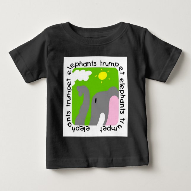 Camiseta De Bebé Elefantes Trumpet Baby Raglan (Anverso)