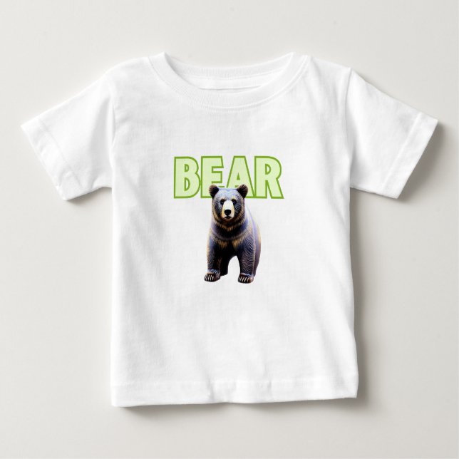 Camiseta De Bebé Elegancia de oso: diseño de rosa icónico (Anverso)