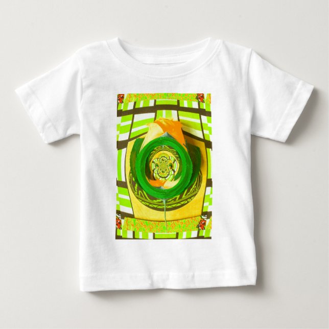 Camiseta De Bebé Elegancia dorada: bello arte rosa amarillo african (Anverso)
