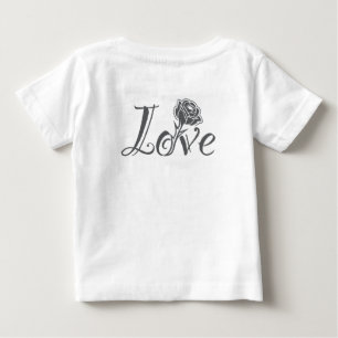 Camiseta De Bebé Elegancia Floral: Amor Ilustrado con Rosa