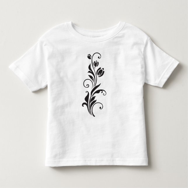 Camiseta De Bebé Elegant Ornamental Floral Flower Art (Anverso)