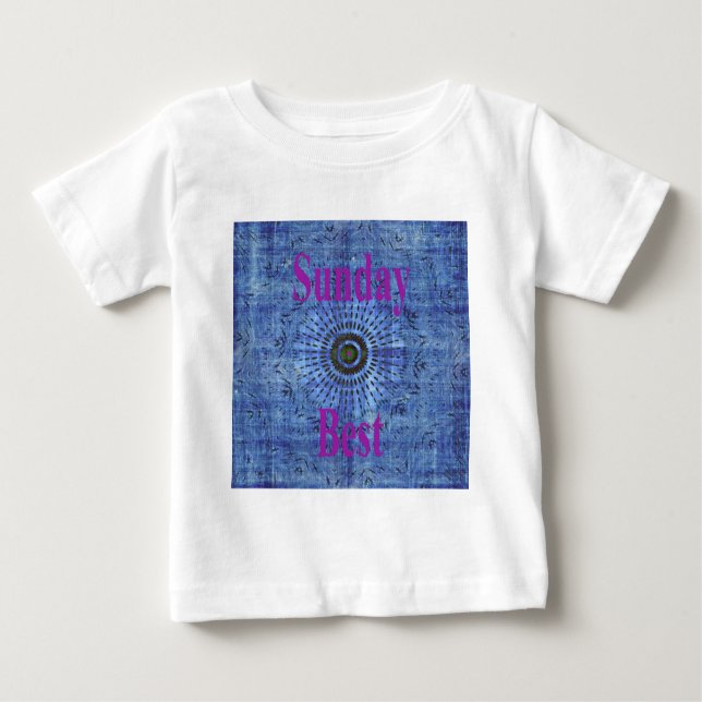 Camiseta De Bebé Elegante azul denim motif vectorial de la impresió (Anverso)