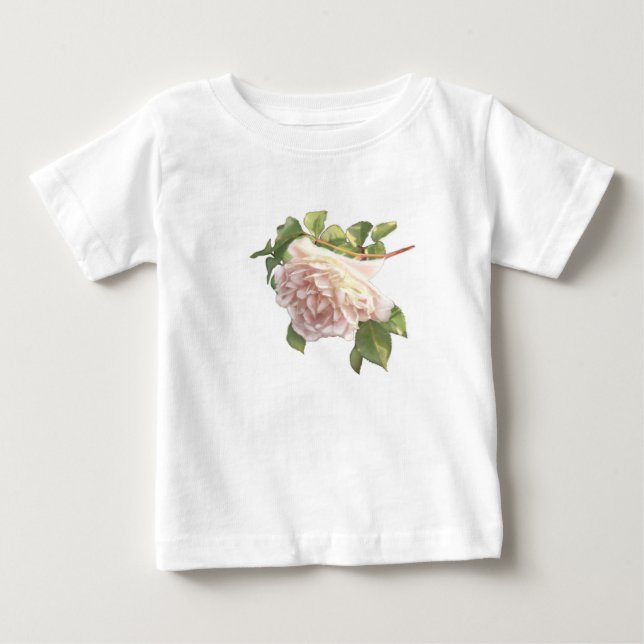 Camiseta De Bebé Elegante bellas rosas rosas rosa de marfil blanco  (Anverso)